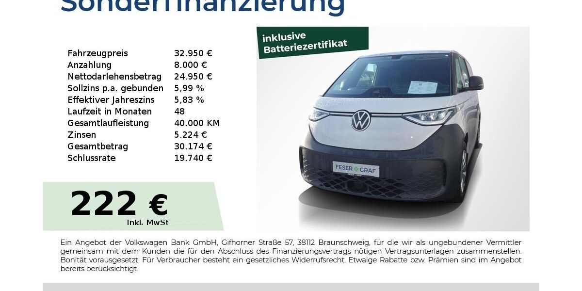 VW ID. Buzz 31.890 km 32.940 &euro; Cadolzburg 90556
