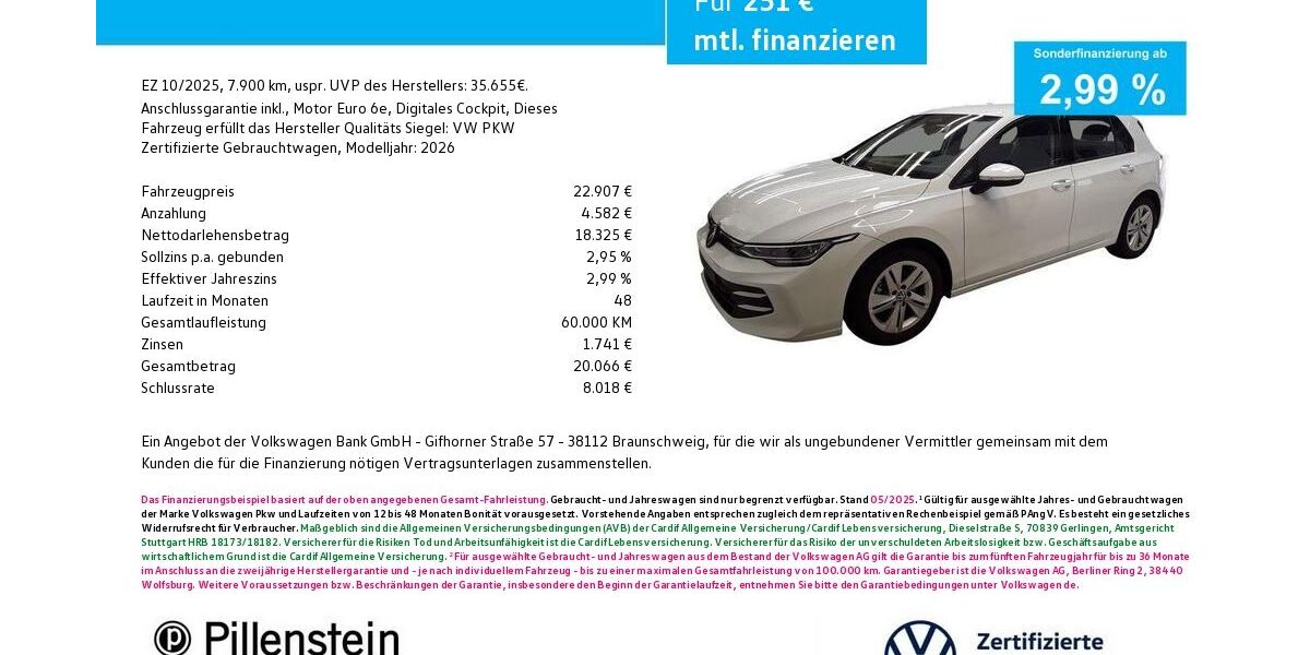 VW Golf 7.900 km 22.907 &euro; Fürth 90762